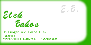 elek bakos business card
